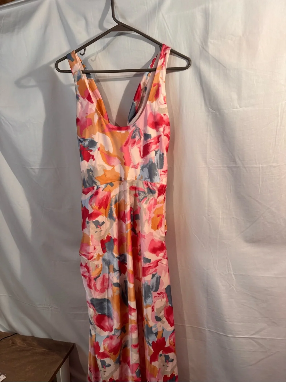 Abercrombie Floral Watercolor Cowl Neck Maxi Dress - Pink Multi